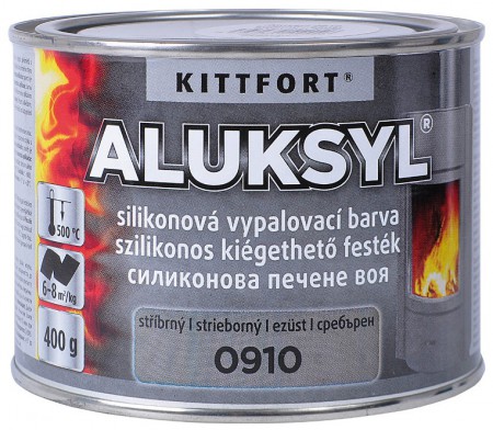 Aluksyl vypaľovacia silikónová žiaruvzdorná farba strieborná 400g-image