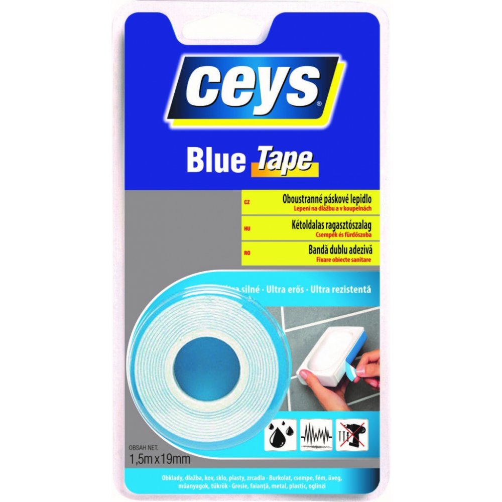 Ceys Blue Tape obojstranné páskové lepidlo 1,5 m x 19 mm-image