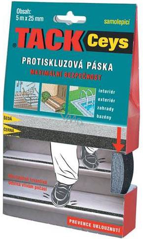CEYS Tack Protišmyková páska na schody, odtieň - čierna 5m x 25mm-image